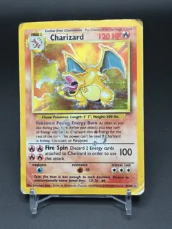 Pokemon Charizard 4/102 Base Set Holo WOTC 1999 HP/DMG Read Description - Image 1