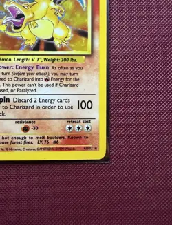 Pokemon TCG Charizard Base Set 4/102 Holo Rare 1999 Wizards 120 HP - Image 3
