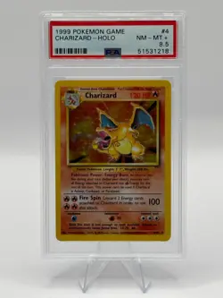 1999 Pokemon Base Set Charizard Holo 4/102 PSA 8.5 NM-MT+ - Image 1