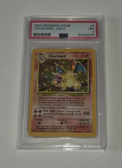 1999 TCG Pokemon Base Set Charizard Holo Card 4/102 PSA 7 Near Mint - Image 4