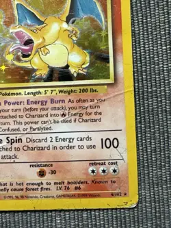 Charizard 4/102 Base Set Holo WOTC 1999 Pokemon Card – Heavy Play / Damaged - Image 4