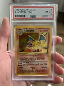 Pokemon 1999 Base Set Charizard Holo PSA 8 NM‑MT #4/102 – Iconic Vintage - Image 1