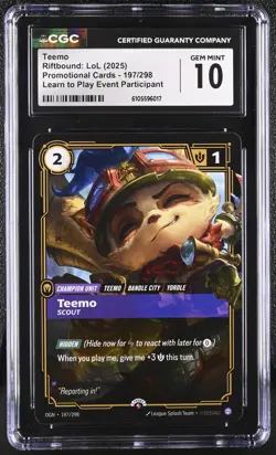 Riftbound LoL Promotional Cards Teemo Promo Learn To Play Event Launch 19 CGC 10 - Image 1