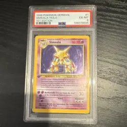 Pokemon Simsala 1/102 1st Edition Holo Rare 80 HP German PSA 6 Card - Image 1