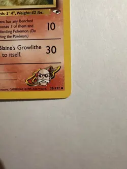 Blaine's Growlithe Gym Heroes 1st Edition Non-holo Card 035/132 - Image 4