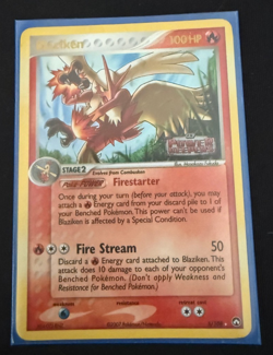 Pokemon TCG Blaziken Reverse Holo Rare Stamped Card 5/108 EX Power Keepers - Image 2