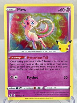Mew 011/025 SWSH Celebrations Holo Rare Pokemon Card - Near Mint - Image 1