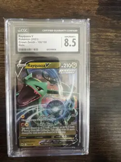 2023 POKEMON SWORD & SHIELD CROWN ZENITH #100 RAYQUAZA V CGC 8.5 - Image 2