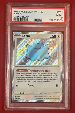 2024 POKEMON PAF EN Ditto #201 SHINY RARE PSA 9 MINT - Image 1