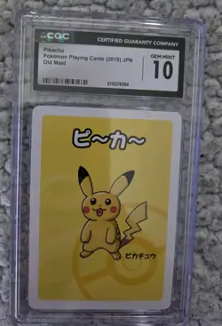 Pokemon CGC Gem Mint 10 Pikachu 2019 Old Maid Japanese - Image 1