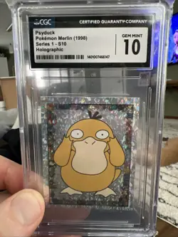 1998 POKEMON MERLIN HOLO #S10 PSYDUCK CGC 10 GEM MINT - Image 1