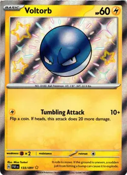 Pokemon TCG Voltorb 133/091 SV: Paldean Fates Shiny Rare NM - Image 1