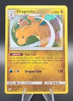 Pokemon TCG Dragonite Sun & Moon - Team Up 119/181 Holo Rare Cosmos Holo Rare - Image 1