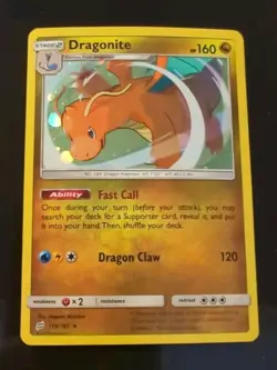 💥 Pokemon TCG Dragonite Team Up Cosmos Holo 119 NM/MT Foil Rare - Image 1