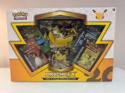 Pokemon Pikachu EX Red & Blue Collection Box, Factory Sealed - Image 1
