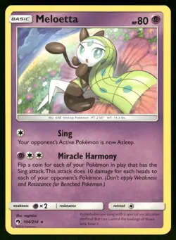Meloetta 104/214 Rare Lost Thunder Pokemon Lightly Played - Image 1