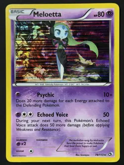 Pokemon TCG 2013 Legendary Treasures Card -- Meloetta 78/113 Holo LP - Image 1