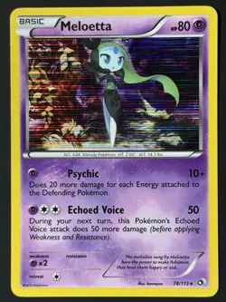 Pokemon TCG 2013 Legendary Treasures Card -- Meloetta 78/113 Holo LP - Image 2