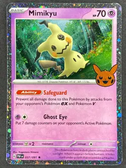 Pokemon Mimikyu Cosmos Holo 037/091 PAF Trick or Trade NM - Image 1