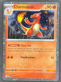 Pokemon Charmeleon Cosmos Holo 008/091 PAF Paldean Fates NM - Image 1