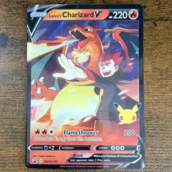 Pokemon Lance's Charizard V Promo SWSH133 Holo 220 HP Flamethrower 25th Anniver… - Image 1