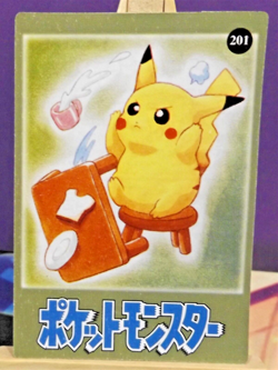 POKEMON POCKET MONSTERS VENDING PRISM STICKER 205 PIKACHU ASH MISTY - Image 2