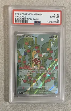 2025 POKEMON MEG EN-MEGA EVOLUTION ILLUSTRATION RARE #136 SHUCKLE PSA 10 - Image 1