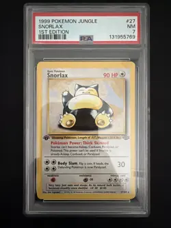 1st Edition Snorlax Pokemon Jungle Rare 27/64 PSA 7 - Image 1