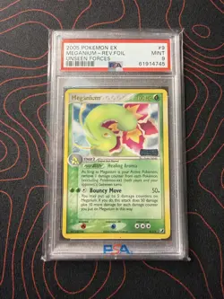 Pokemon Meganium ex Unseen Forces Reverse Holo Rare 9/115 PSA 9 2005 - Image 1