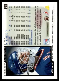 1996-97 Score Glenn Healy New York Rangers #34 - Image 2