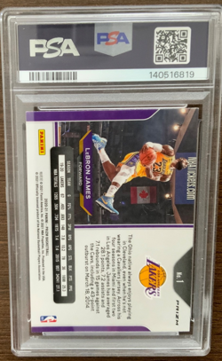 2020-21 Prizm LeBron James Green #1 - Kobe Bryant Tribute PSA 9 Lakers -New Case - Image 2