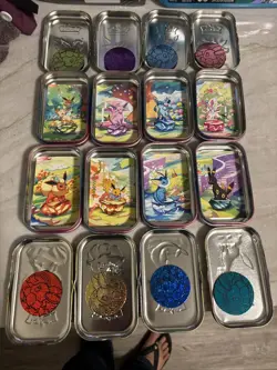 *EMPTY* Pokemon Prismatic Evolution Mini Tin Set - Including ART and COINS. - Image 1