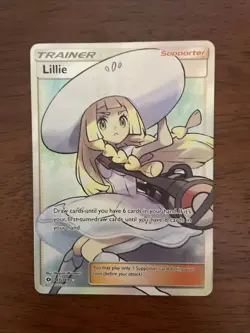 Pokemon TCG Lillie Sun & Moon Base Set Trainer Card 147/149 Holo Full Art - Image 1