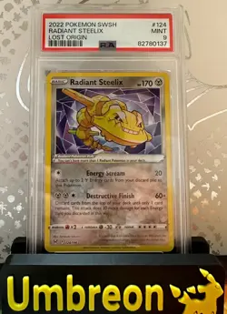 2022 PSA 9 MINT Radiant Steelix 124/196 Pokemon TCG SWSH Lost Origin - Image 1