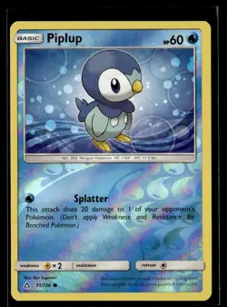 2018 Sun & Moon - Ultra Prism - Reverse Holo 4 Piplup Basic/Common #31 - Image 1