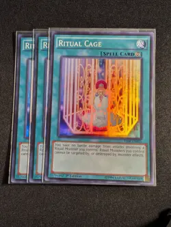 Yugioh - 3x Ritual Cage THSF-EN055 1st Edition Super Rare NM - Image 1