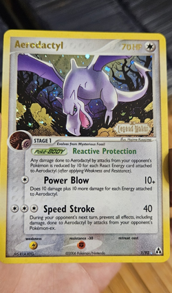 Pokemon Aerodactyl Legend Maker Reverse Holo Rare 1/92 70 HP Stage 1 Card - Image 1