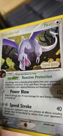 Pokemon Aerodactyl Legend Maker Reverse Holo Rare 1/92 70 HP Stage 1 Card - Image 3