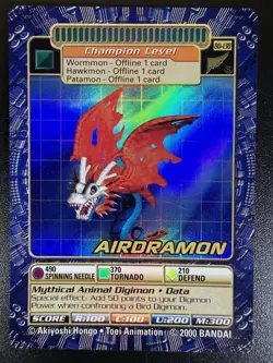 Digimon Airdramon BO-138S Card 2000 Digi-Battle Series 3 Bandai Holo Nm/M - Image 2