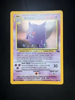 Pokemon Gengar Fossil Holo Rare 5/62 1999 80 HP Card Wizards of the Coast - Image 5