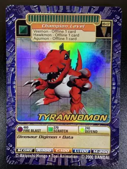 Digimon Tyrannomon BO-137S Card 2000 Digi-Battle Series 3 Bandai Holo Nm/M - Image 2