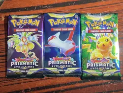 Pokemon Scarlet & Violet Prismatic Evolutions 3 Booster Packs - 10 Cards Each - Image 1
