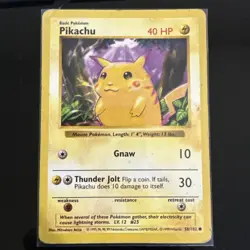 Pokemon Pikachu (Red Cheeks) 058/102 Base Set (Shadowless) Regular - Image 1