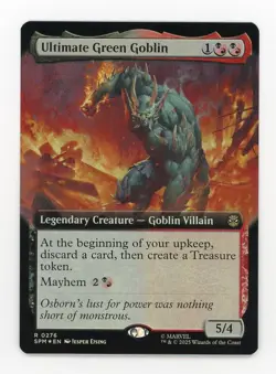 MTG Marvel's Spider-Man Borderless Foil Ultimate Green Goblin #276 - Image 1