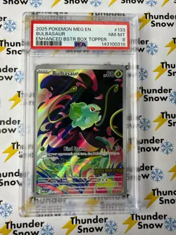 Bulbasaur #133 Enhanced Box Topper 2025 Pokemon Mega Evolutions PSA 8 143100319 - Image 1