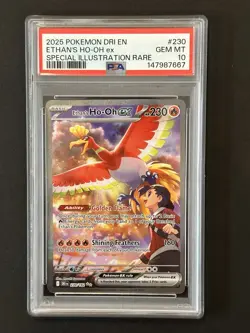 2025 Pokemon DRI En Ethan’s Ho-Oh Ex #230 PSA 10 SIR - Image 1