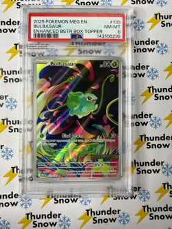 Bulbasaur #133 Enhanced Box Topper 2025 Pokemon Mega Evolutions PSA 8 143100298 - Image 1