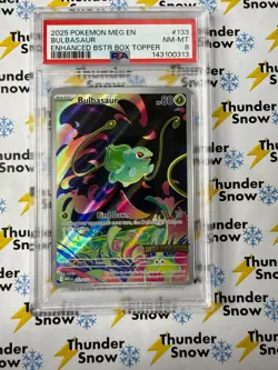 Bulbasaur #133 Enhanced Box Topper 2025 Pokemon Mega Evolutions PSA 8 143100313 - Image 1