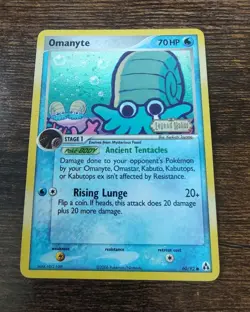 Pokemon Omanyte 60/92 EX Legend Maker Reverse Holo (MINT FRONT, LP BACK) - Image 1