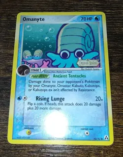 Pokemon Omanyte 60/92 EX Legend Maker Reverse Holo (MINT FRONT, LP BACK) - Image 2
